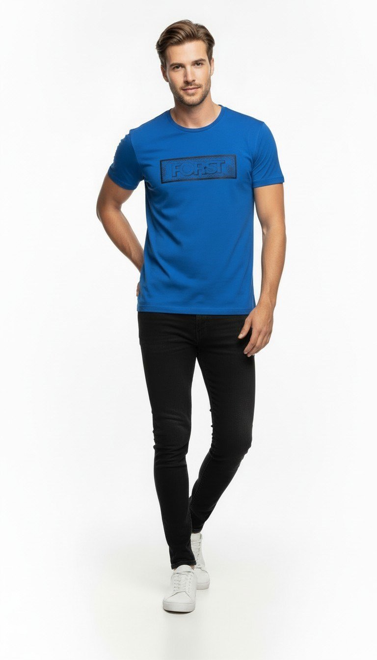 Erkek Minimal Logo Detaylı Modern Günlük T-Shirt