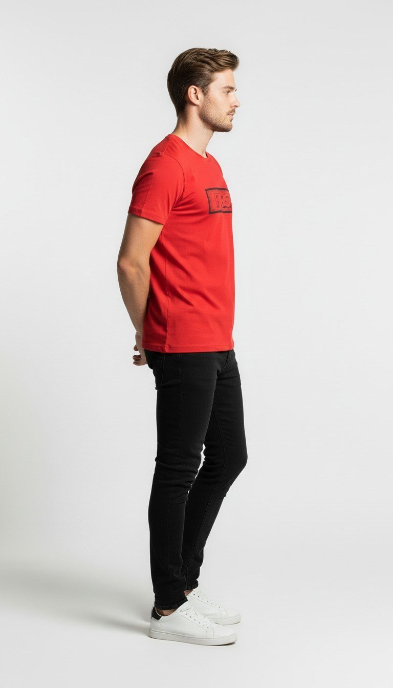 Erkek Minimal Logo Detaylı Modern Günlük T-Shirt