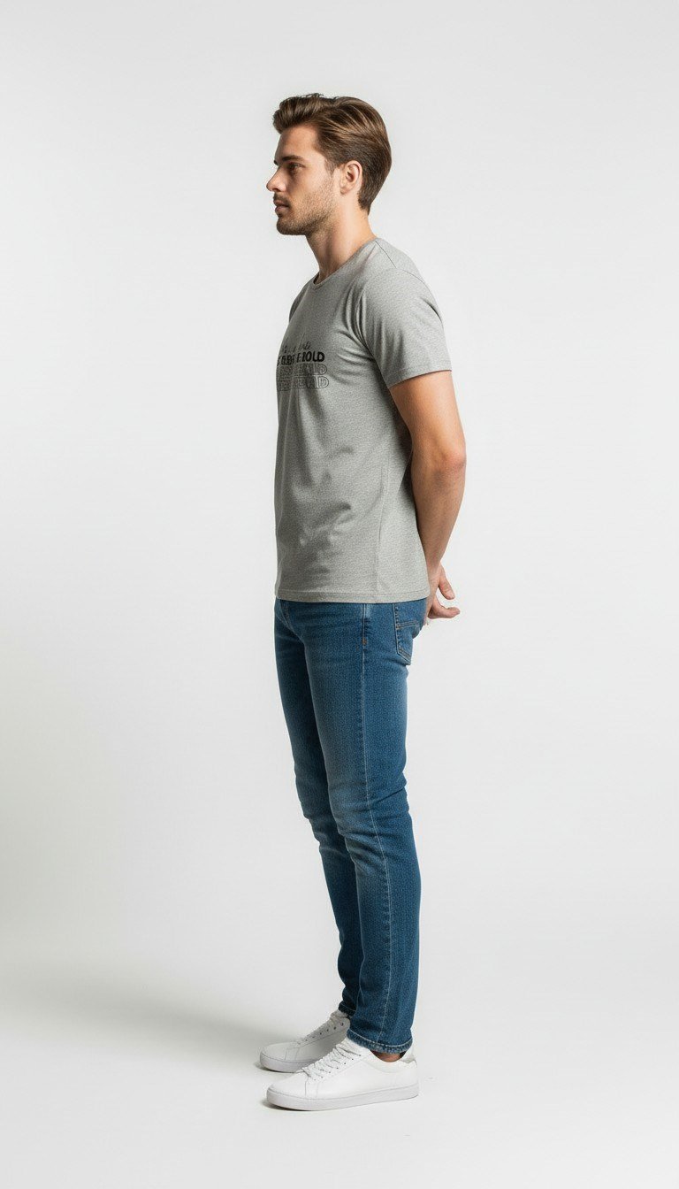 Erkek Motivasyon Yazı Baskılı Modern Günlük T-Shirt