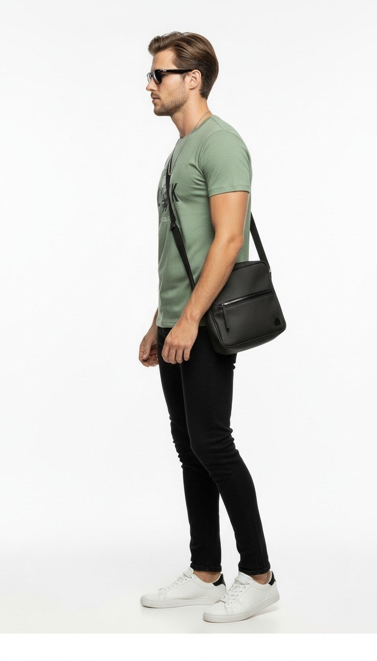 Erkek Tipografi Detaylı Modern T-Shirt