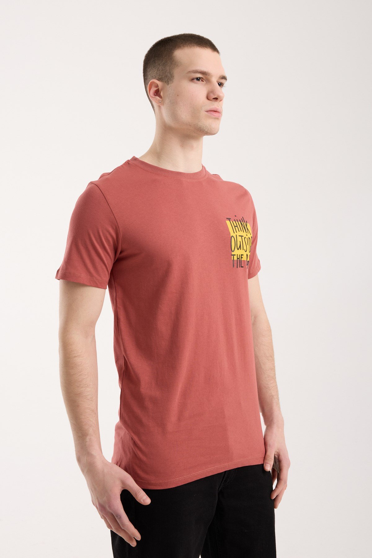 Erkek Urban Mesaj Detaylı Günlük T-Shirt