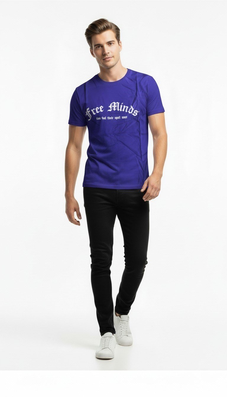Erkek Yazı Baskılı Günlük Rahat Kesim T-Shirt