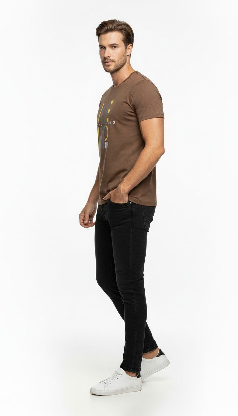 Keep Going Urban Baskılı Erkek Tişört – Sportif Günlük Stil