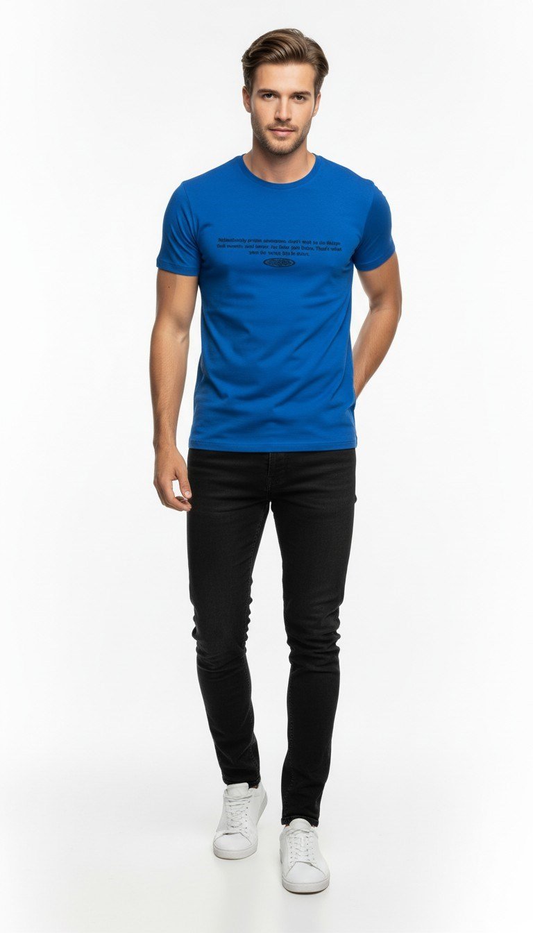 Minimal Yazı Baskılı Erkek Günlük T-Shirt Urban Stil