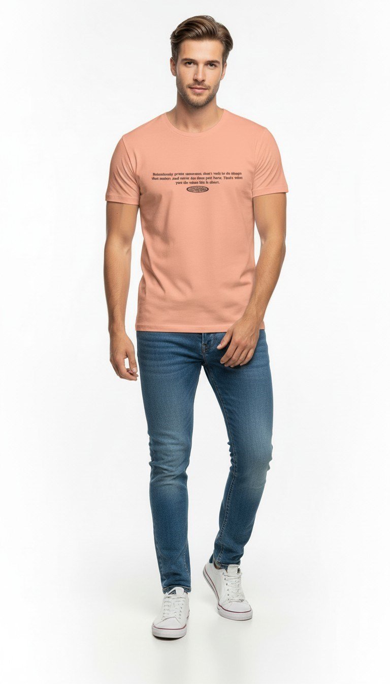Minimal Yazı Baskılı Erkek Günlük T-Shirt Urban Stil