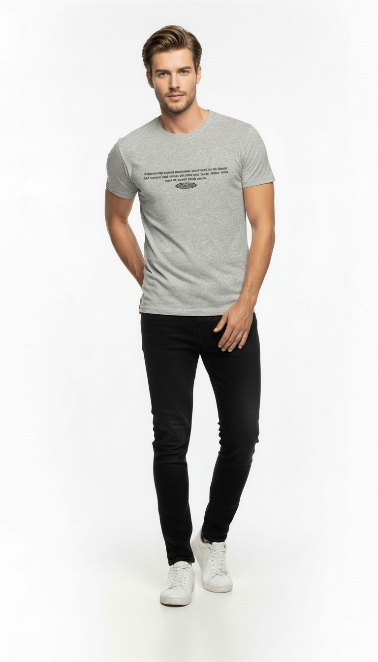 Minimal Yazı Baskılı Erkek Günlük T-Shirt Urban Stil