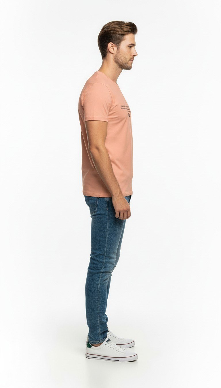 Minimal Yazı Baskılı Erkek Günlük T-Shirt Urban Stil