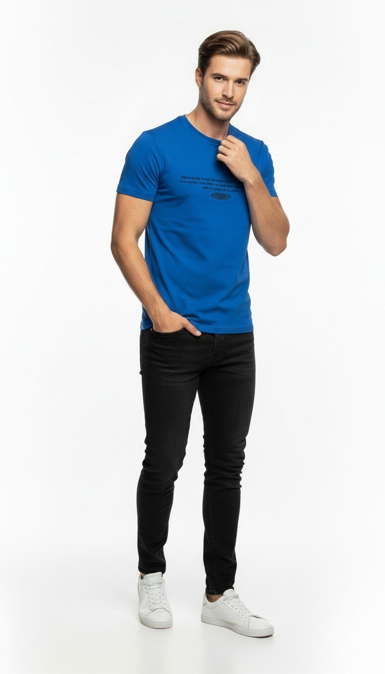 Minimal Yazı Baskılı Erkek Günlük T-Shirt Urban Stil