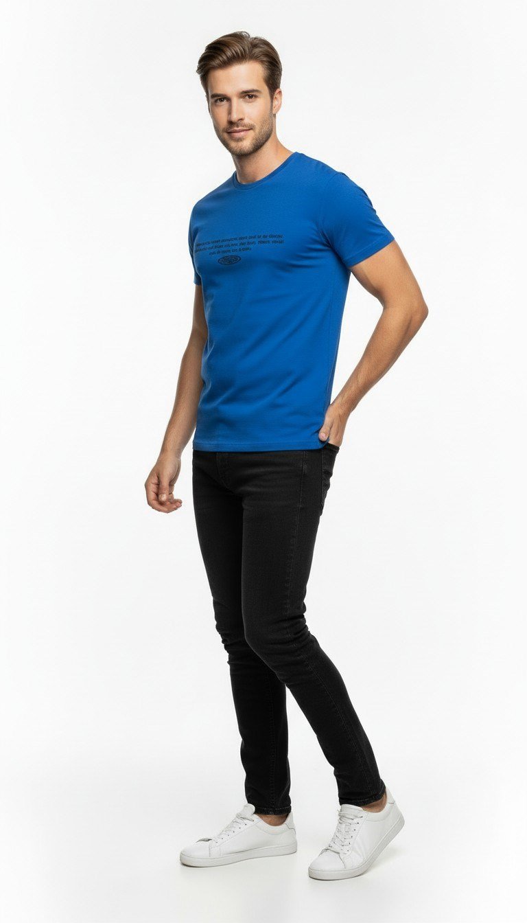 Minimal Yazı Baskılı Erkek Günlük T-Shirt Urban Stil