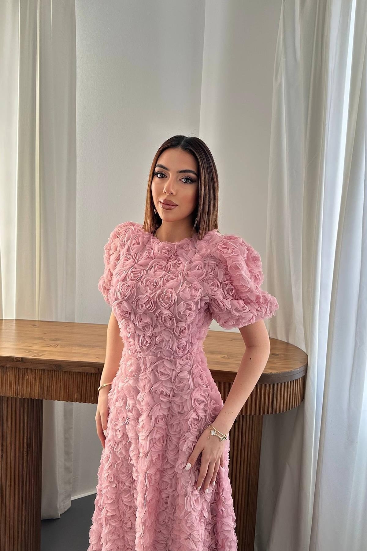 Pudra Güllü Elbise