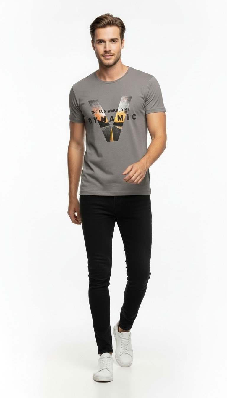 Urban Grafik Baskılı Erkek T-Shirt – Streetwear Stil, Günlük Rahat Kalıp