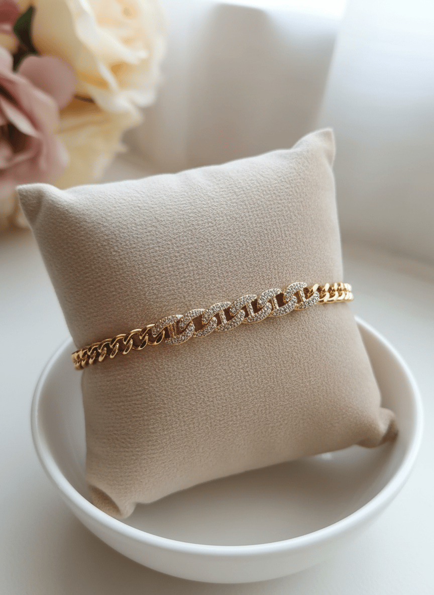 Xuping Altın Renk Modern Zincir Bileklik | Şık Ve Zamansız Tasarım