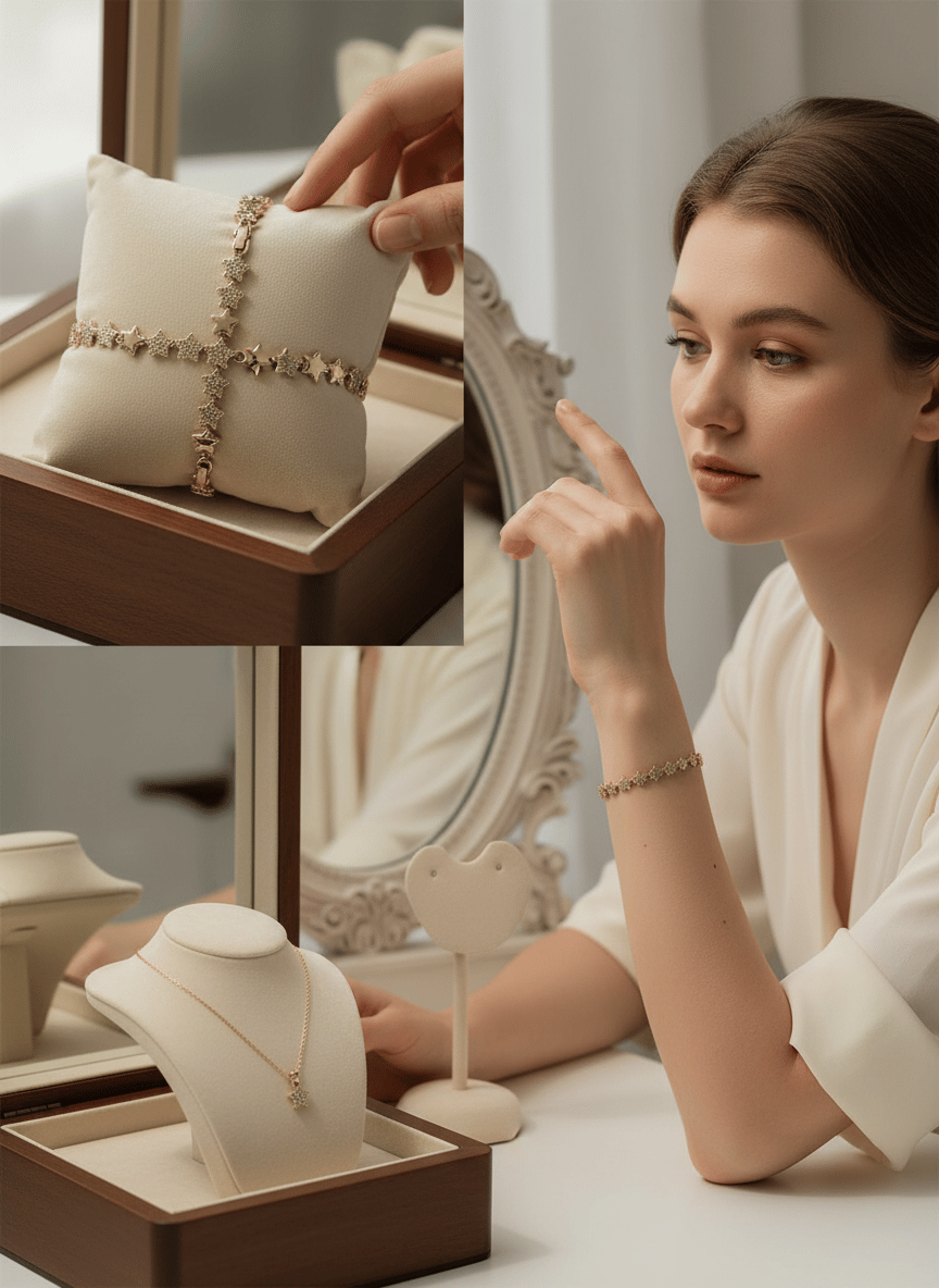 Xuping Gold Renk Yıldız Detaylı Taşlı Kadın Bileklik