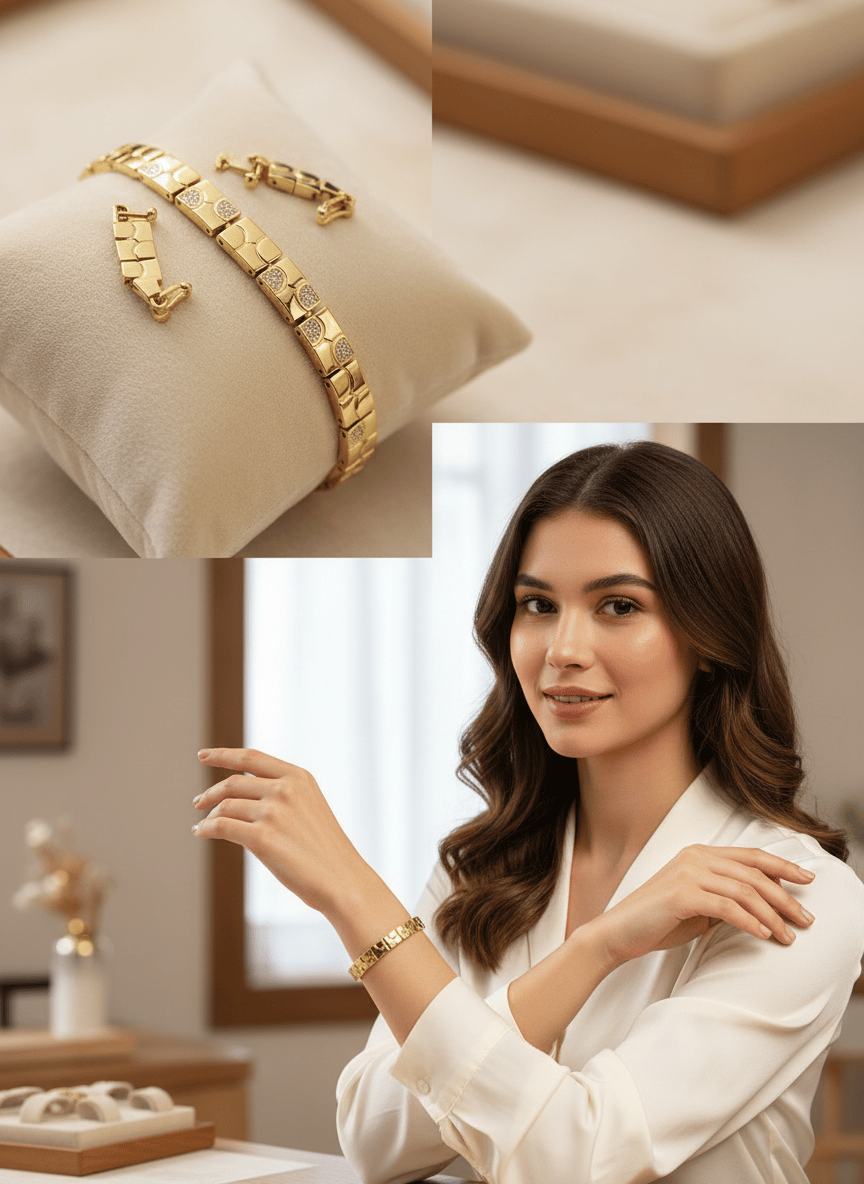 Xuping Kalp Detaylı Gold Renk Ayarlanabilir Bileklik