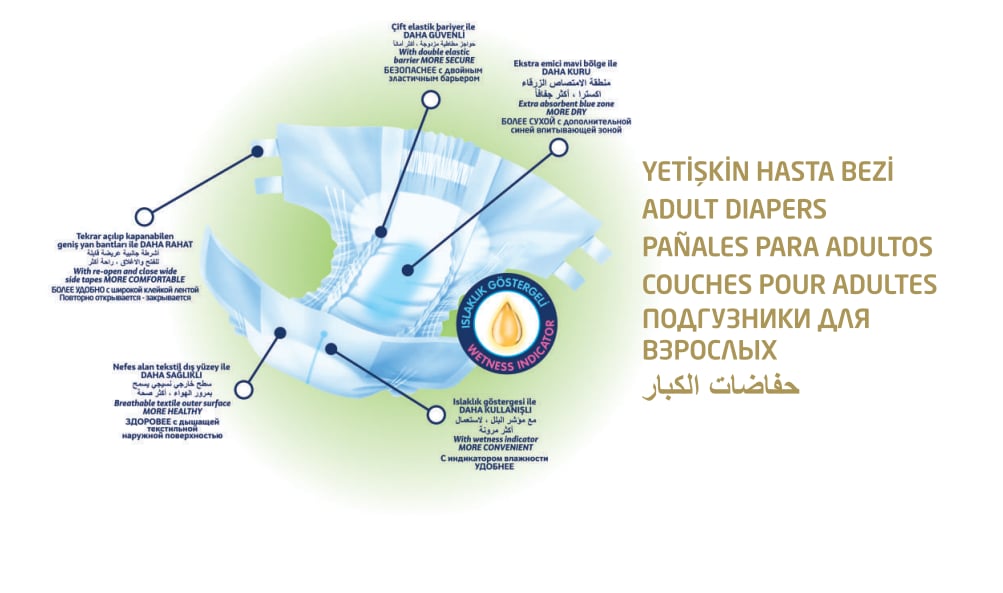 Predo Bel Bantlı Yetişkin Hasta Bezi Large (L) 30 Adet| 10 Damla  | 100-150 cm