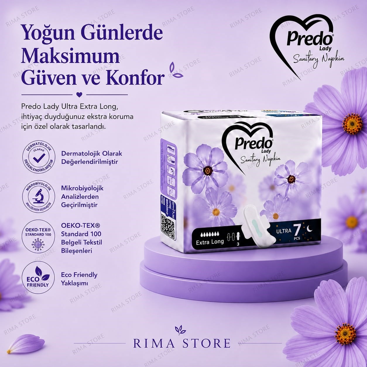 PREDO Lady Sanitary Napkins Ultra  Kadın Pedi 7  Adet - Extra Long