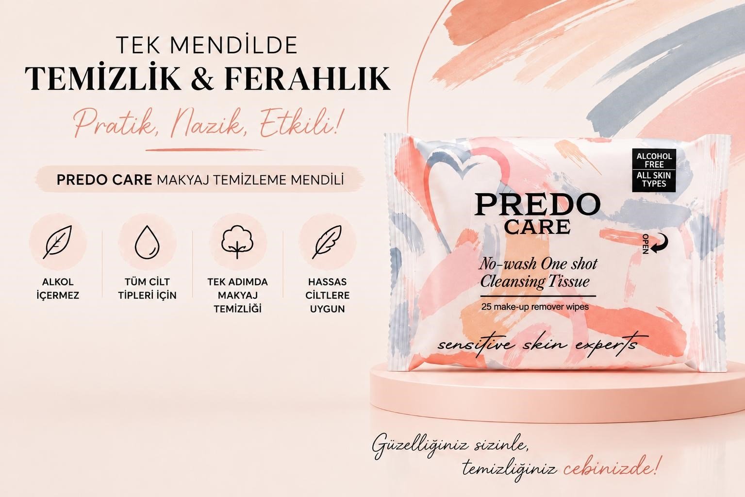 Predo Makyaj Temizleme Mendili-25'li