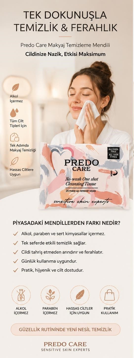 Predo Makyaj Temizleme Mendili-25'li