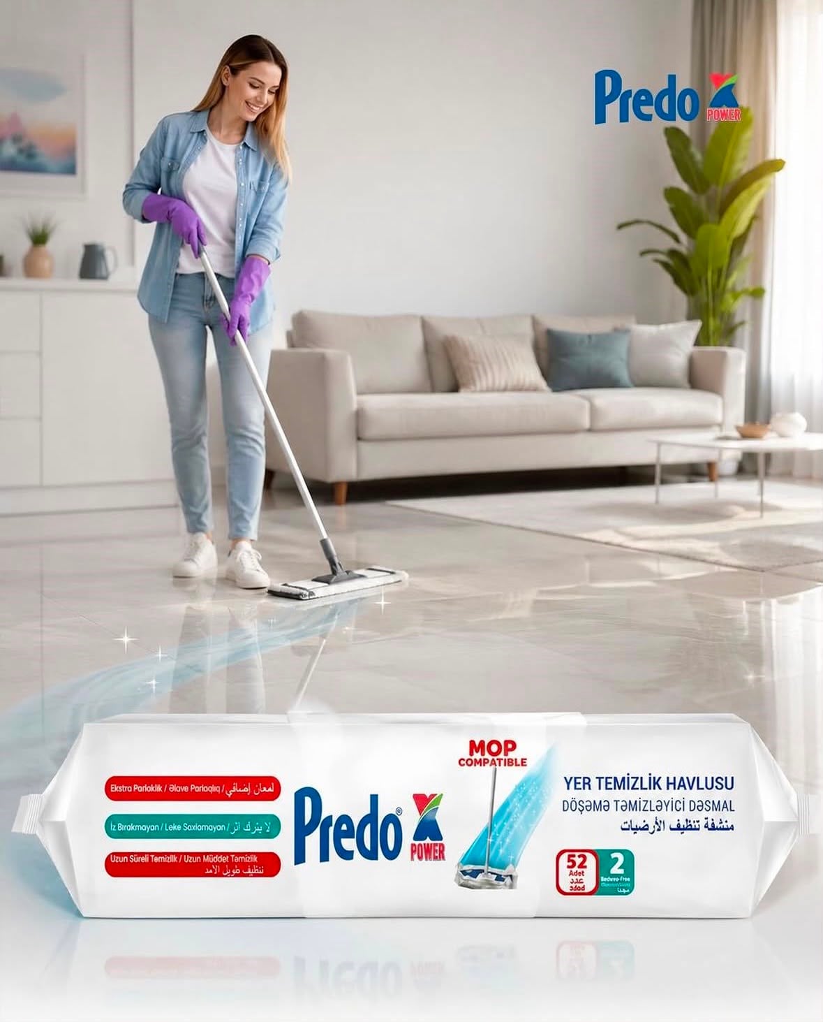 PREDO XPOWER MOP Havlusu 52 Adet