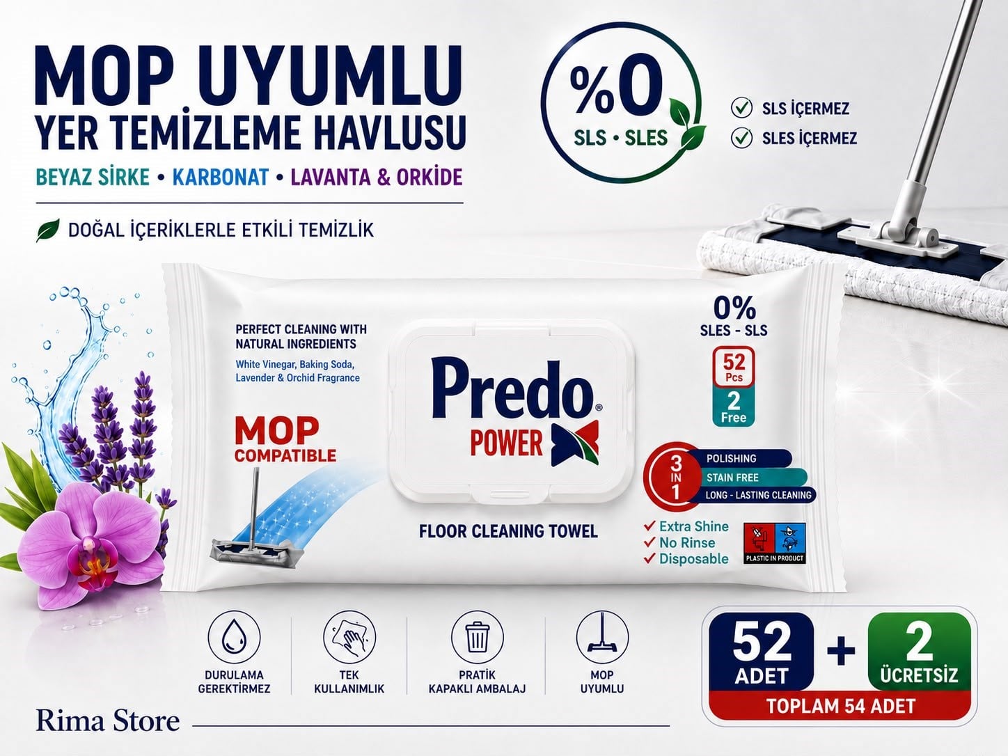 PREDO XPOWER MOP Havlusu 52 Adet