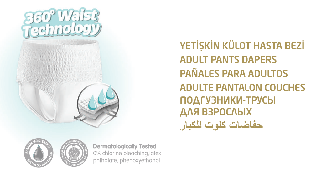 Predo Yetişkin Emici Külot Hasta Bezi L 30 Adet| 9 Damla | 100-150 cm