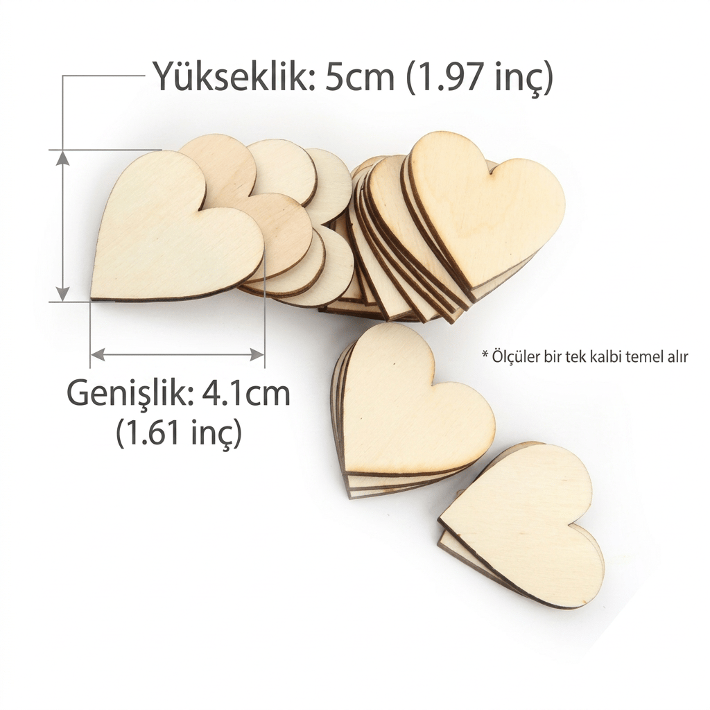 Kişiye Özel Ahşap Kalp Şekilli Yan Yazılı  Düğün Nişan Anı Kutusu (50 cm Set) 