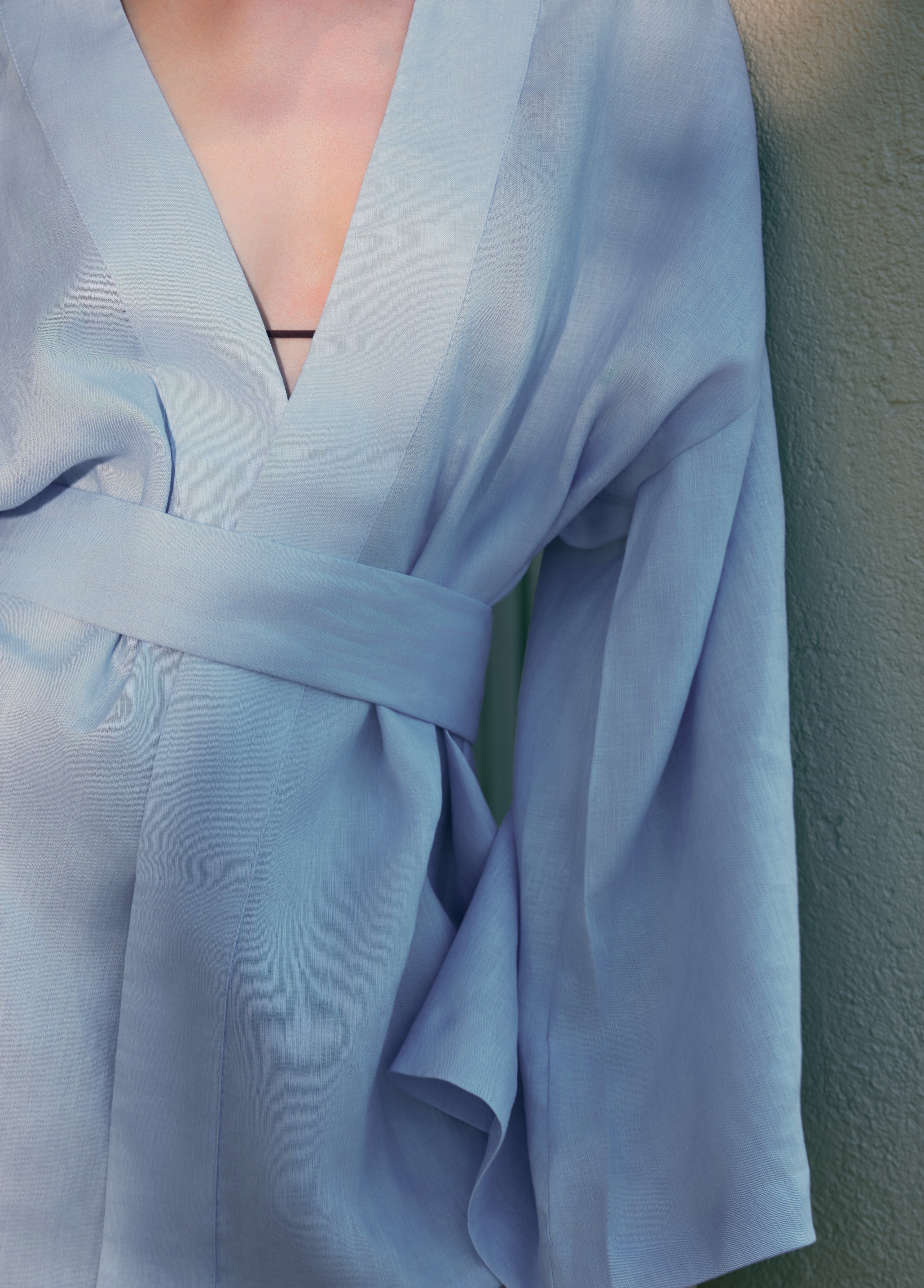 Natura %100 Keten Kısa Kimono 