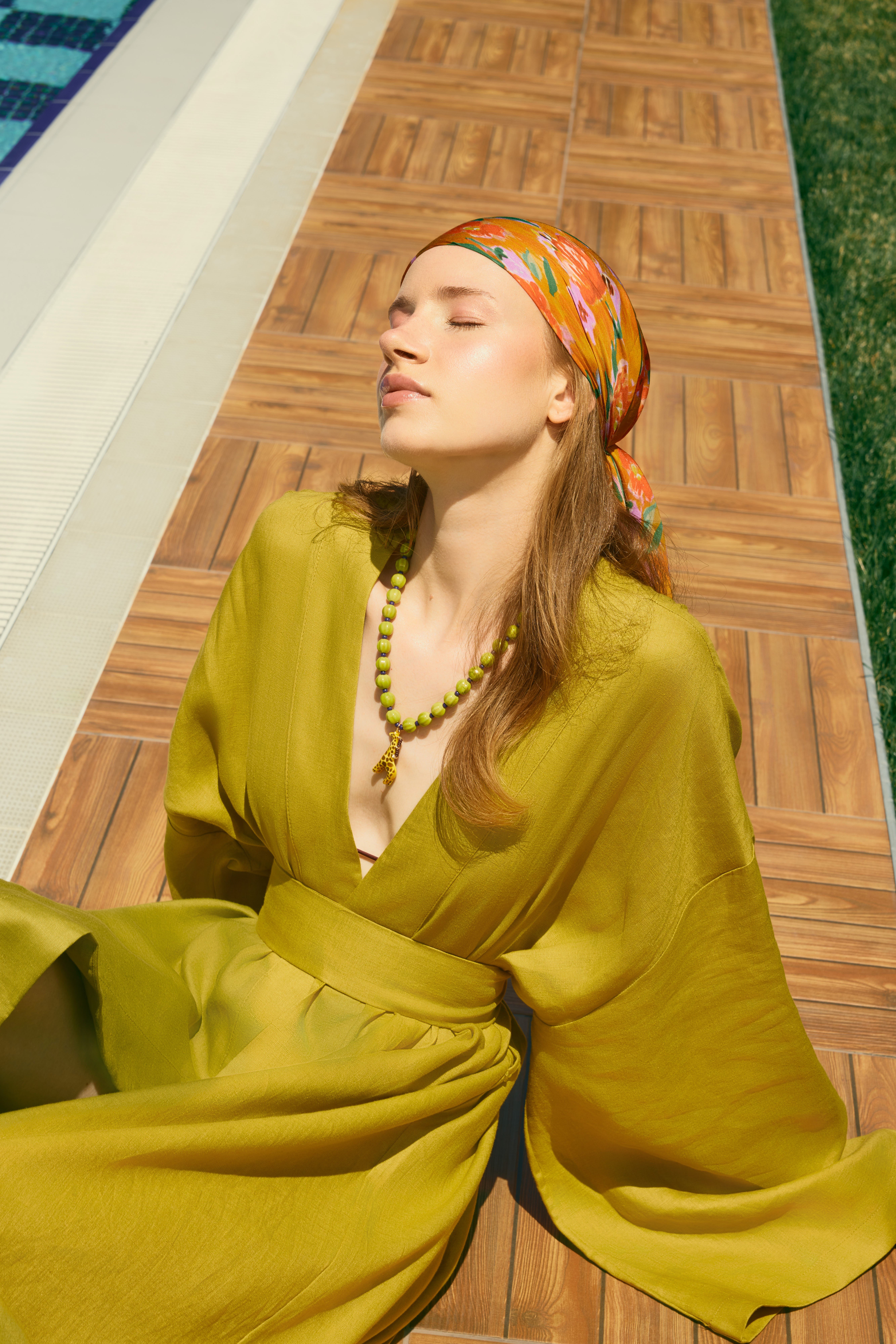 Natura %100 Keten Uzun Kimono - %100 Keten Kimono