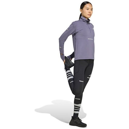 Adidas ADI365 Warmhz W Kadın Koşu Çeyrek Fermuarlı Üst JM5727 Mor