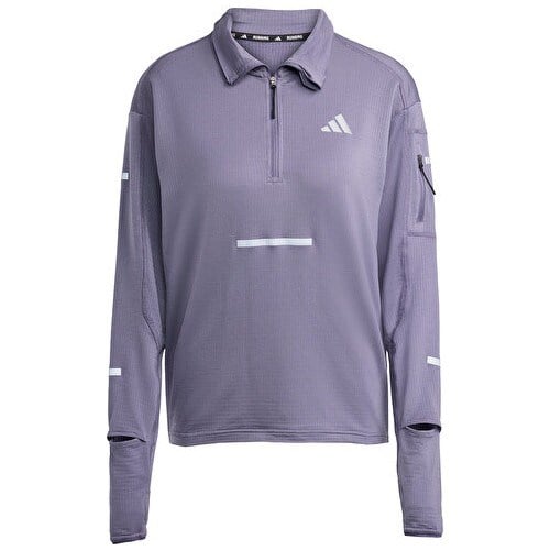 Adidas ADI365 Warmhz W Kadın Koşu Çeyrek Fermuarlı Üst JM5727 Mor
