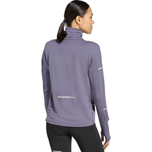 Adidas ADI365 Warmhz W Kadın Koşu Çeyrek Fermuarlı Üst JM5727 Mor