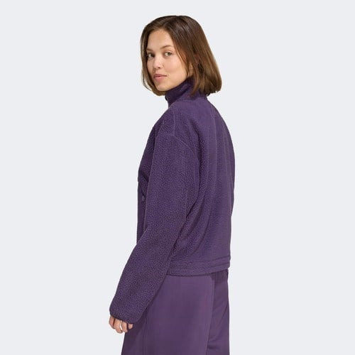adidas City Tech High Pile Fleece Half Zip Kadın Mor Polar.-