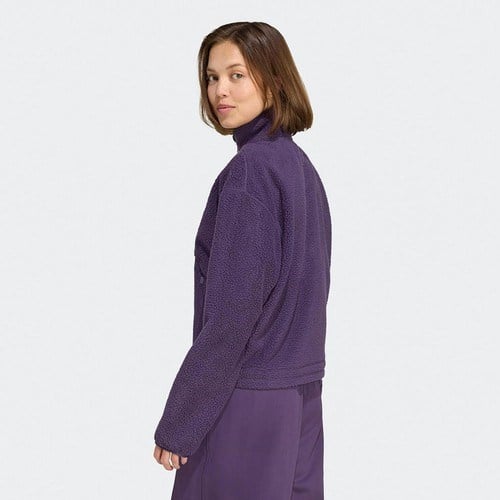 adidas City Tech High Pile Fleece Half Zip Kadın Mor Polar.-