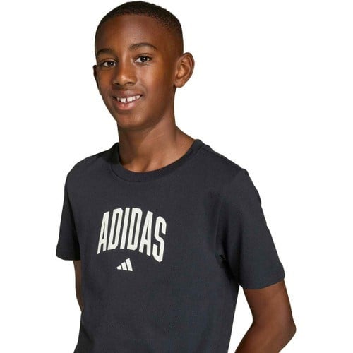 Adidas Collegiate Graphic Çocuk Siyah Yuvarlak Yaka Tişört