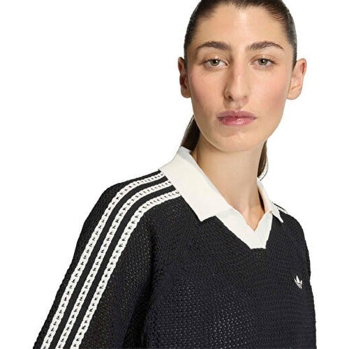 Adidas Crochet Polo Kadın Günlük Polo Tişört KC6491 Siyah