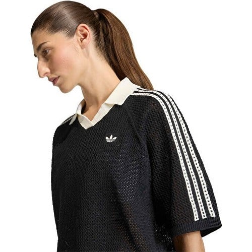 Adidas Crochet Polo Kadın Günlük Polo Tişört KC6491 Siyah