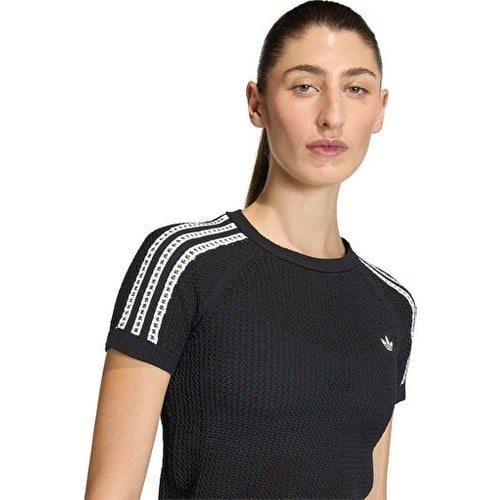 Adidas Crochet Tee Kadın Günlük Tişört KC6481 Siyah