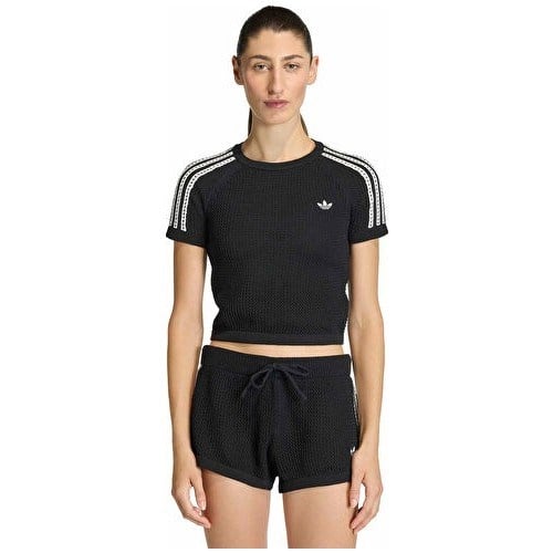 Adidas Crochet Tee Kadın Günlük Tişört KC6481 Siyah