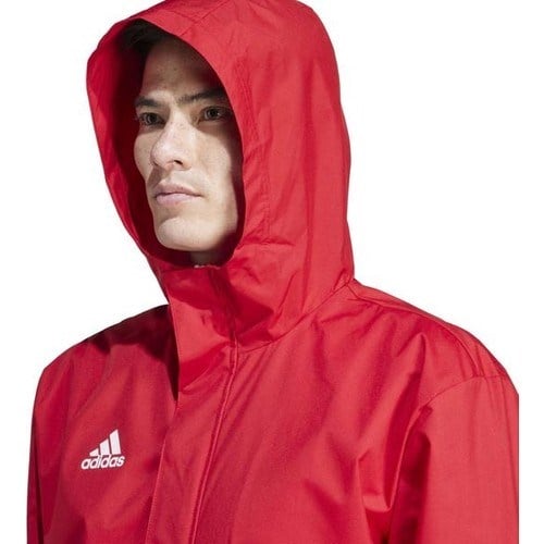 adidas Entrada 22 All Weather Erkek Kırmızı Kapüşonlu Ceket