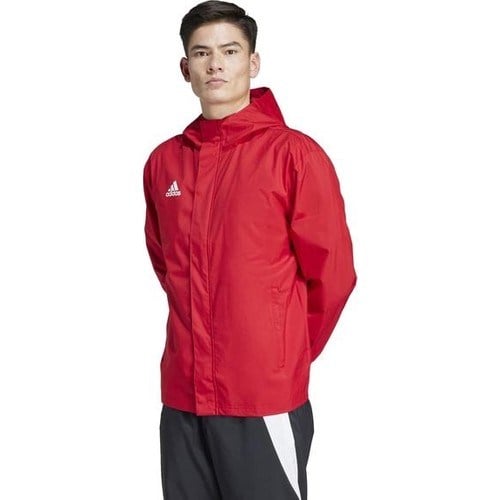 adidas Entrada 22 All Weather Erkek Kırmızı Kapüşonlu Ceket