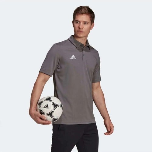 adidas Entrada 22 Erkek Polo T-Shirt Gri Renk Nefes Alabilir Kumaş ile Şık Tasarım