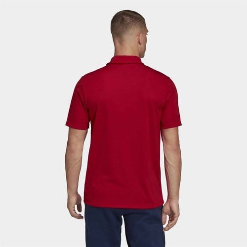 Adidas Entrada 22 Polo Erkek Tişört Kırmızı %100 Geri Dönüştürülmüş Polyester Nefes Alabilir
