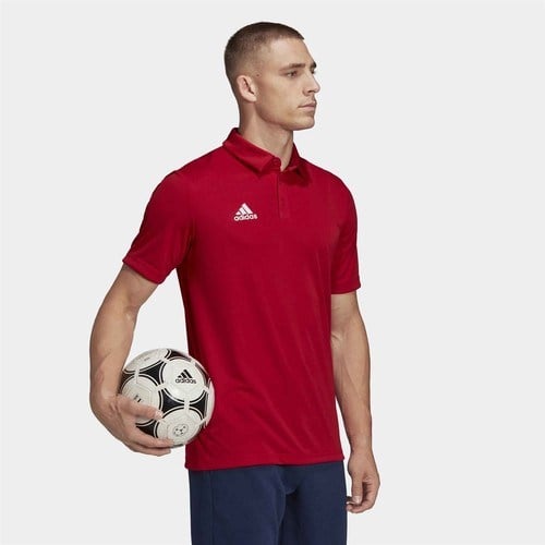 Adidas Entrada 22 Polo Erkek Tişört Kırmızı %100 Geri Dönüştürülmüş Polyester Nefes Alabilir