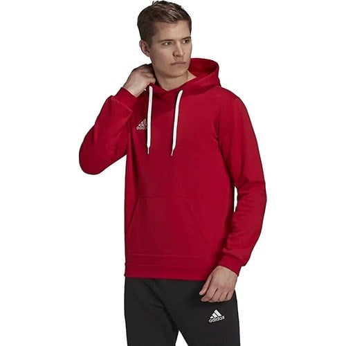 Adidas Entrada 22 Sweat Hoodie Erkek Futbol Sweatshirts H57514 Kırmızı