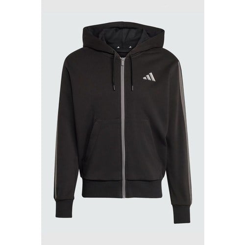 adidas Erkek Kapüşonlu Düz Desenli Ess Hld Fermuarlı Sweat Siyah Rahat Kesim