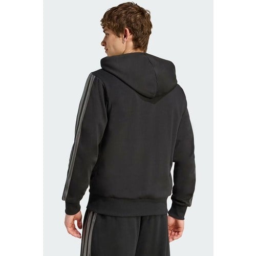 adidas Erkek Kapüşonlu Düz Desenli Ess Hld Fermuarlı Sweat Siyah Rahat Kesim
