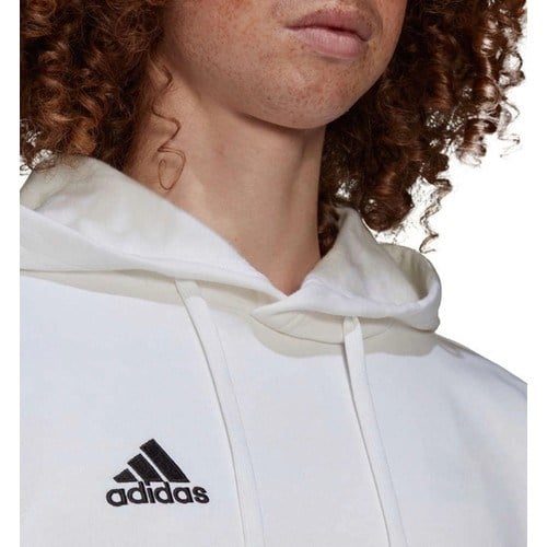 Adidas Erkek Kapüşonlu Sweatshirt Entrada 22 Düz Desenli Beyaz Renk XL HG6302