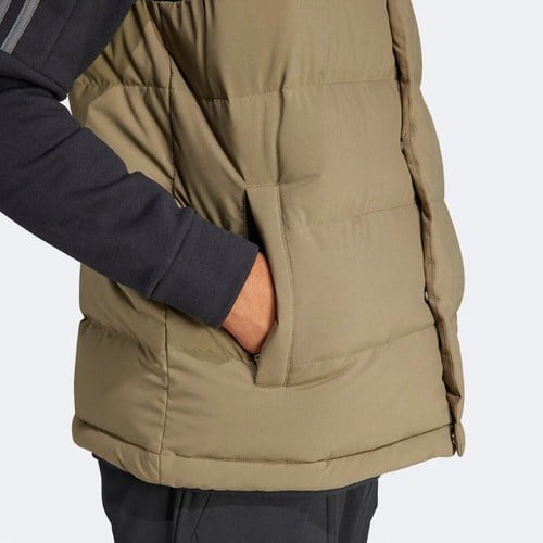 adidas Erkek Outdoor Yelek 3XL Düz Desenli Polyester Kumaş Regular Fit Yeşil Renk IK3189