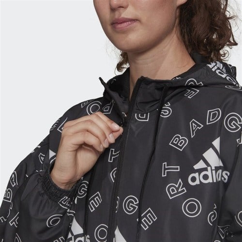 adidas Essentials Logo Allover Print Windbreaker Kadın Yağmurluk