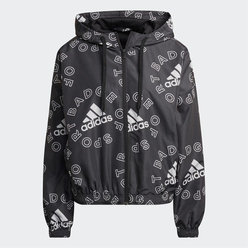 adidas Essentials Logo Allover Print Windbreaker Kadın Yağmurluk